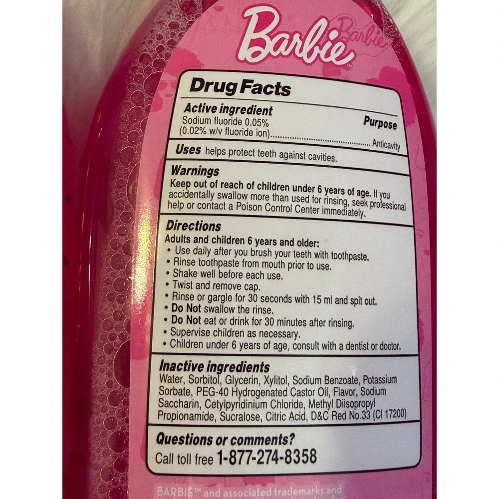 Barbie Brush Buddies Anticavity Fluoride Mouthwash Bubble Gum 12oz 2 Pack 88146